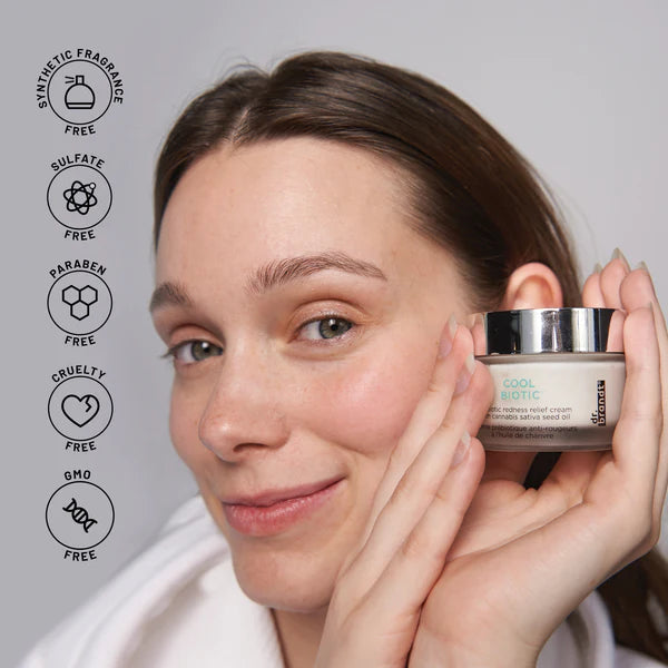 Dr. Brandt Cool Biotic Prebiotic Redness Relief Cream - Cools on contact to reduce the look of redness. Helps soothe distressed skin due to irritation and itching