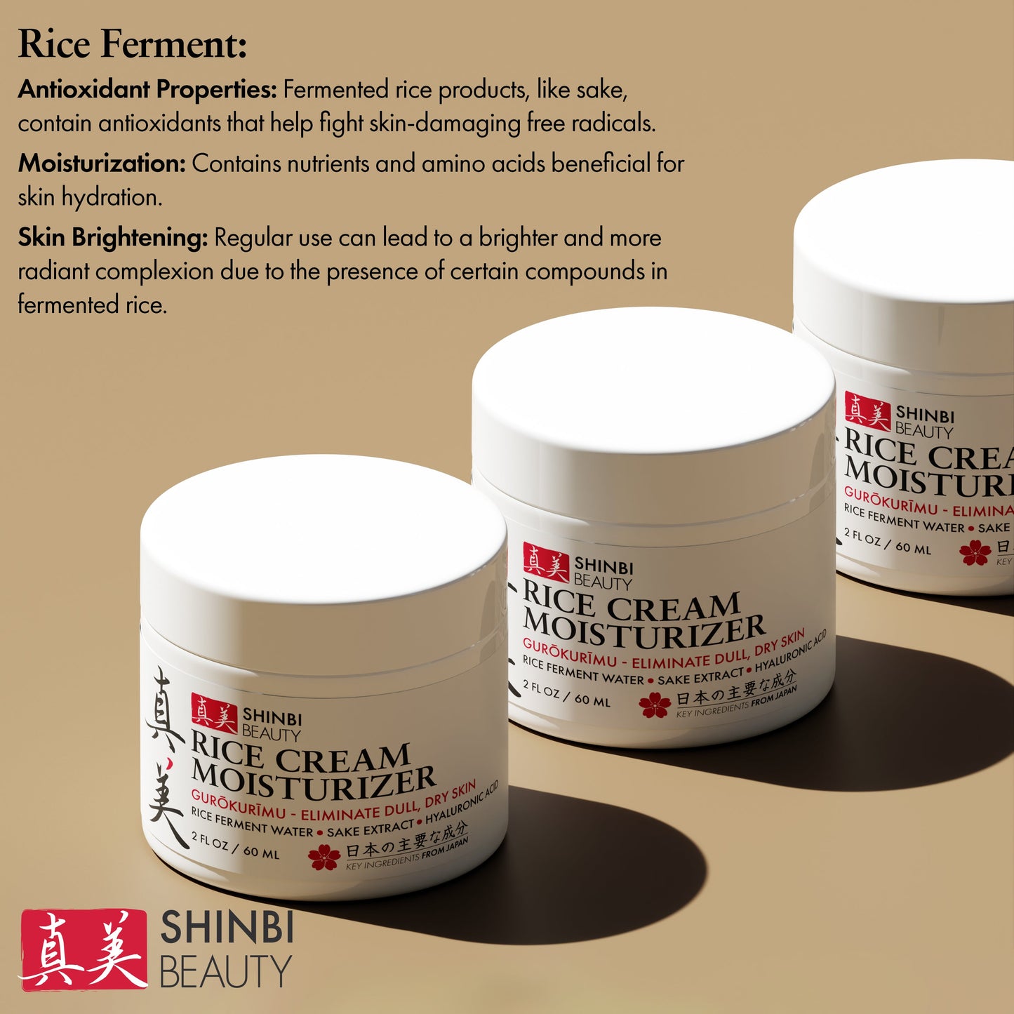 Crema hidratante de arroz Shinbi Beauty