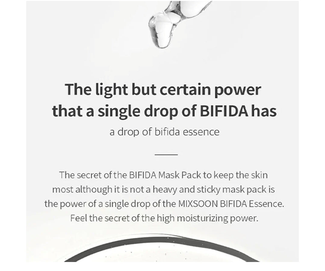 Mixsoon Bifida Sheet Mask - Face Moisturizer Sheet Korean Glass Skinkin Care - Dry Aged Skin - 1 Mask