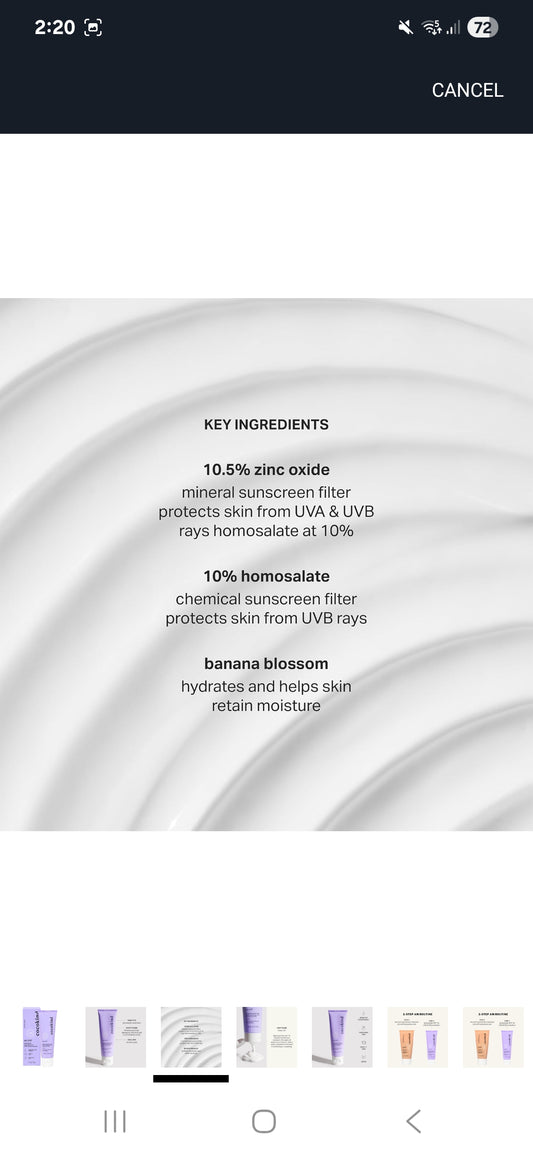 Cocokind Silk SPF 30
Mineral and Chemical Sunscreen