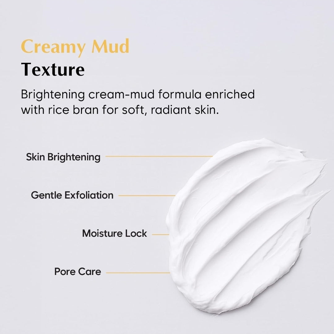 MIDHA Rice Brightening Mask - Facial Wash-off mask, moisturizing, vegan - Improves dull skin tone