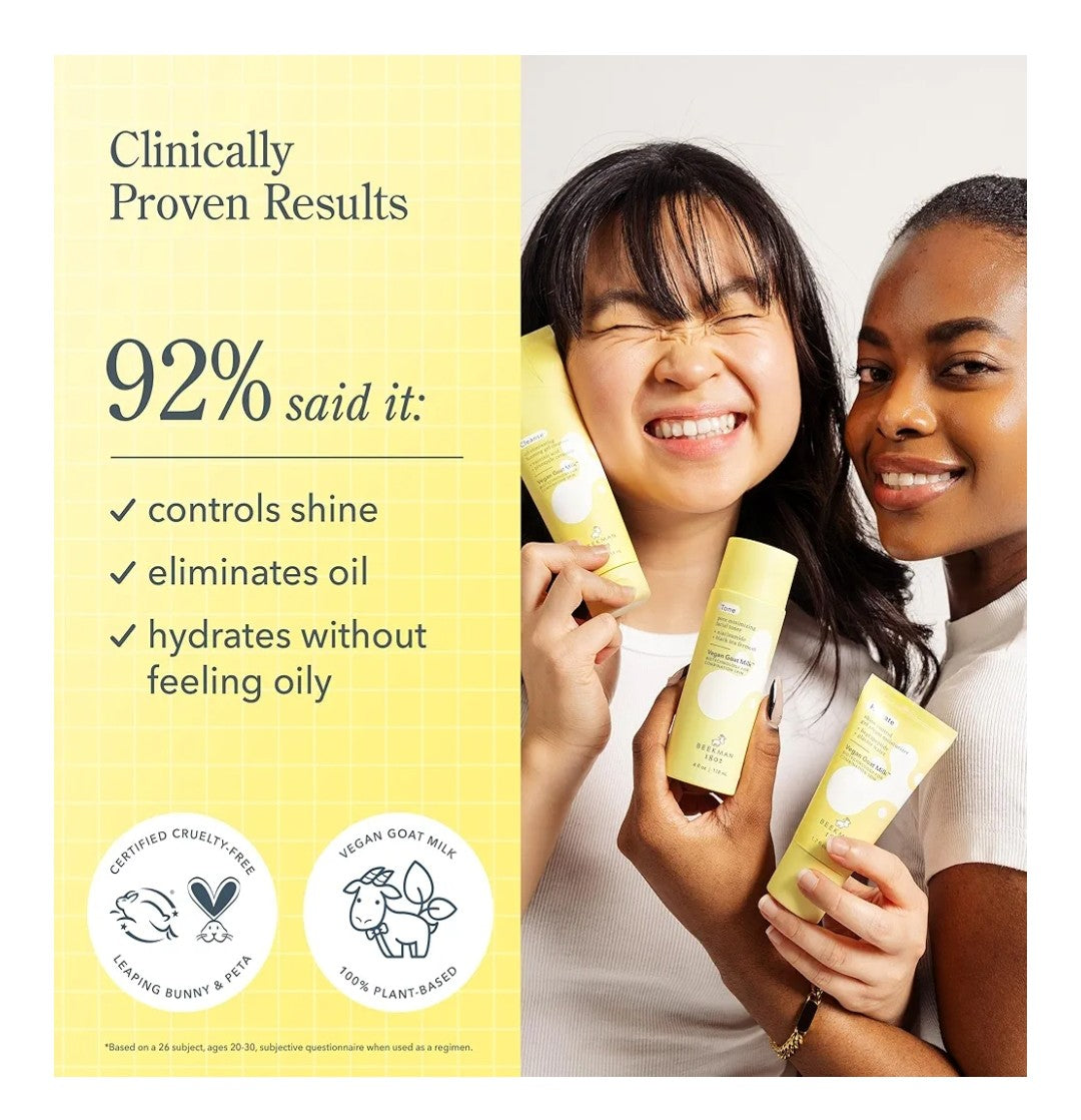 Tónico facial minimizador de poros Beekman 1802: equilibra y mejora la textura de la piel - 2 % de niacinamida, bioleche y fermento de té negro