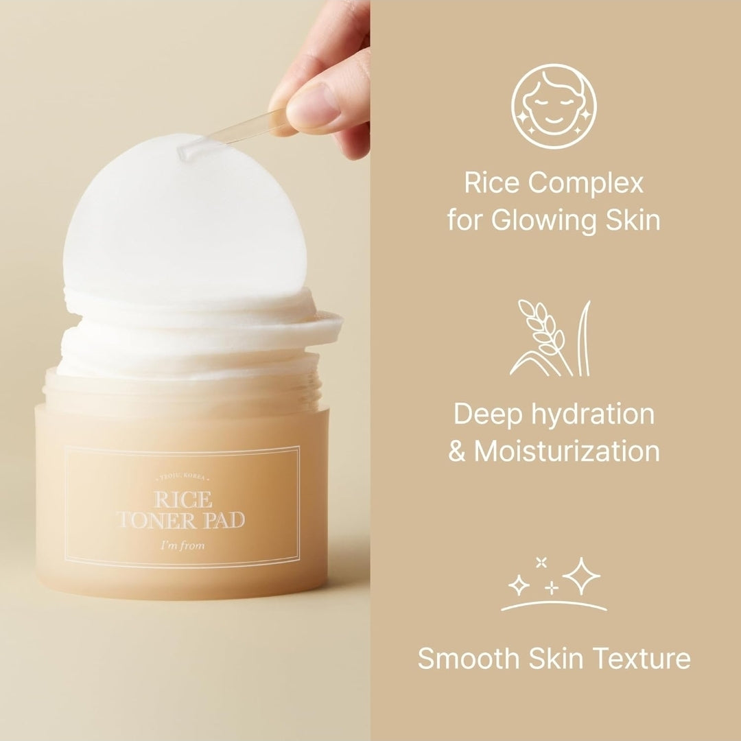 I'm From Rice Toner Pads - 60 Triple Layered - Revitalization, Hydrating, Radiance