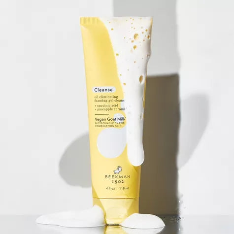Limpiador en gel espumoso eliminador de aceite de leche de cabra vegano Beekman 1802