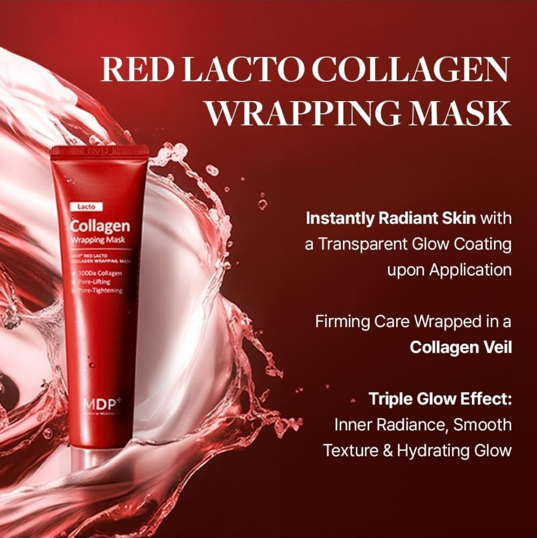 MDP+ Red Lacto Collagen Wapping Mask - Glowy, Skin Elasticity, Aging Care, Fine Lines Treatment, Firming, Hydrating, Pore Treatment, Tightening