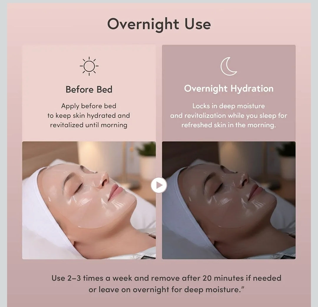 PRETTYSKIN Collagen 400 Hydrogel Mask – 400 Dalton Collagen + Panthenol Overnight Moisture & Firmness Support for Dry, Tired Skin - 1 Mask