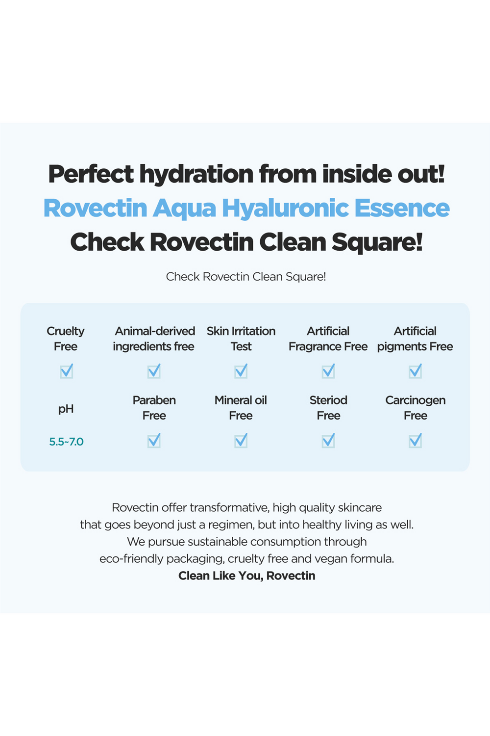 ROVECTIN Aqua Hydration Hyaluronic Essence - Enhance skin's texture with potent antioxidants, moisturizer, radiant complexion