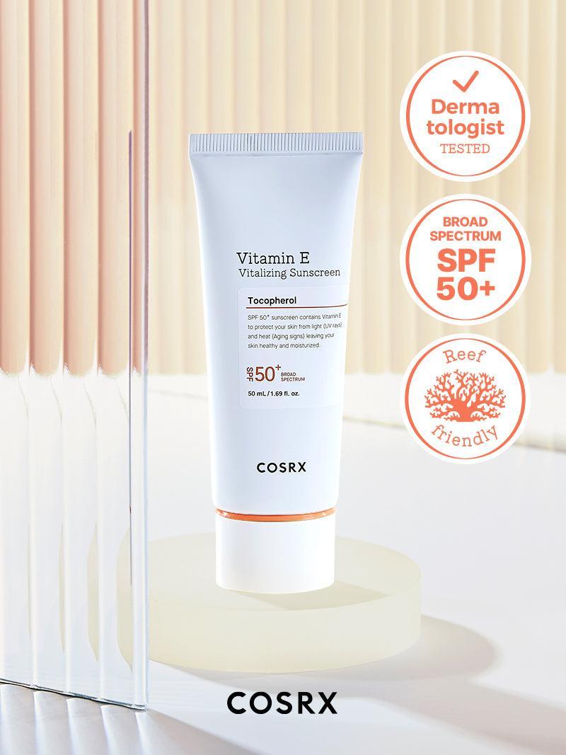 COSRX Vitamin E Vitalizing Sunscreen SPF 50+ - With vitamin E, antioxidant protection