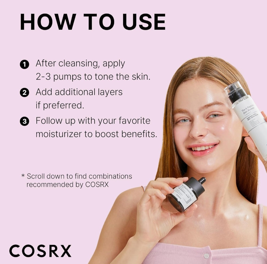 COSRX 6X Peptide Collagen Booster Toner Serum, Niacinamide & Hyaluronic Acid Facial Essence - Reduces hyperpigmentation, control pores, renew skin, calm and alleviate skin, and improve the look of fine lines and wrinkles