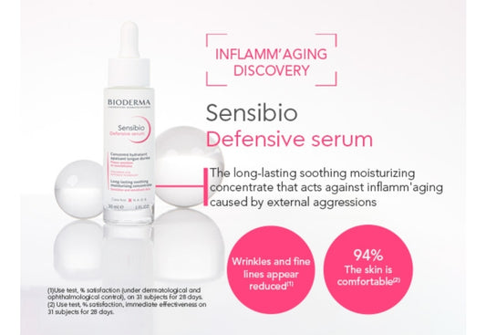 Bioderma Sensibio Defensive Serum - Soothing Moisturizing Concentrate for Sensitive Skin, Reduces wrinkles and fine lines, Prevents premature aging