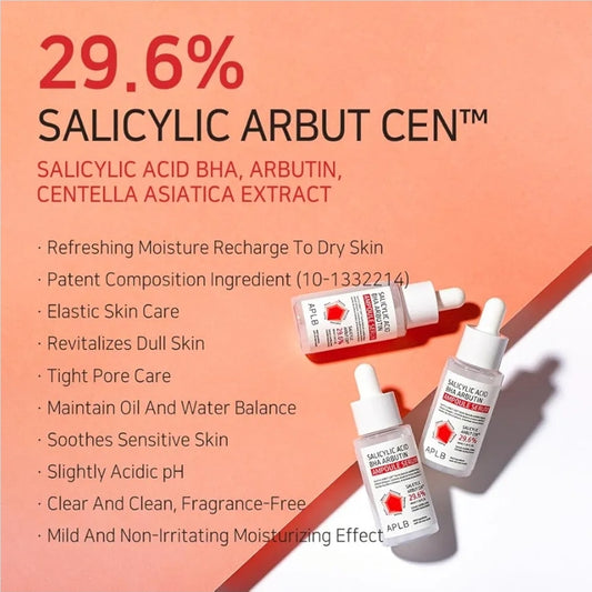 APLB Salicylic Acid BHA Arbutin Ampoule Serum - SALICYLIC ARBUT CEN Acne & Pore care, Long lasting moisturizing, improves texture