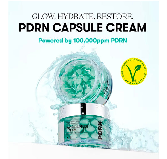 VT COSMETICS PDRN Capsule Cream 100 - Hydrating Face Moisturizer with 100,000ppm PDRN, Hyaluronic Acid, 9 Peptides, Firming & Plumping Nourishing Cream
