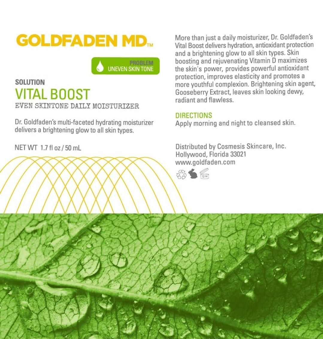 Hidratante diario Goldfaden MD Vital Boost Even Skintone