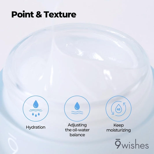 9 wishes Hydra Ampule Cream - Powerful Hydration with Coconut Water - Long Lasting Hydration Facial Moisturizer Deeper Layers of Skin