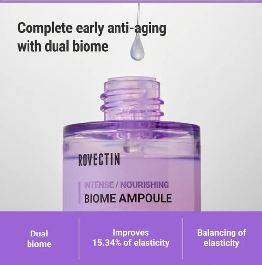 ROVECTIN Intense Biome Ampoule - Reduces the appearance of wrinkles and fine lines with deep hydration, softening signs of aging