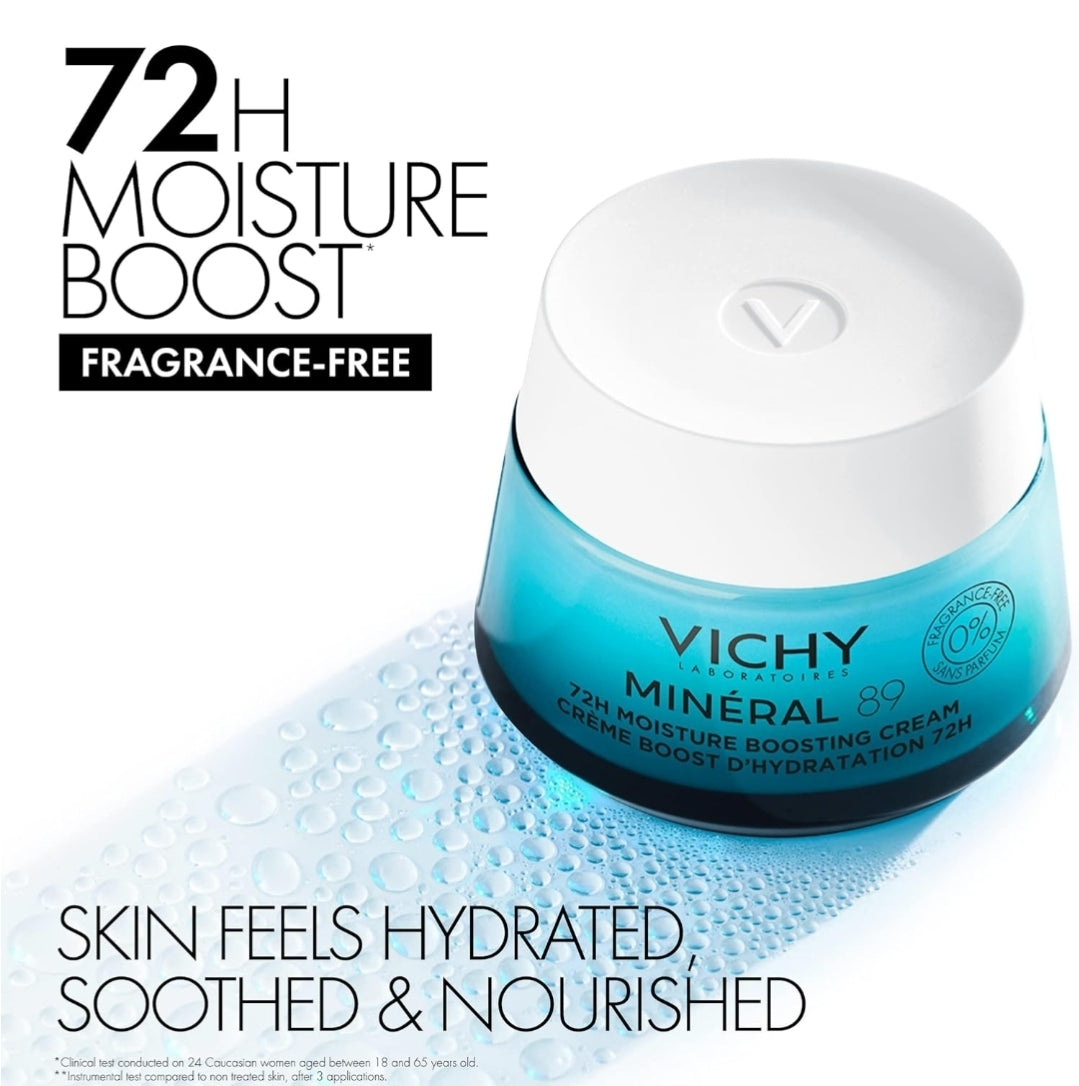 Crema Mineral 89 sin perfume de Vichy: crema hidratante con ácido hialurónico