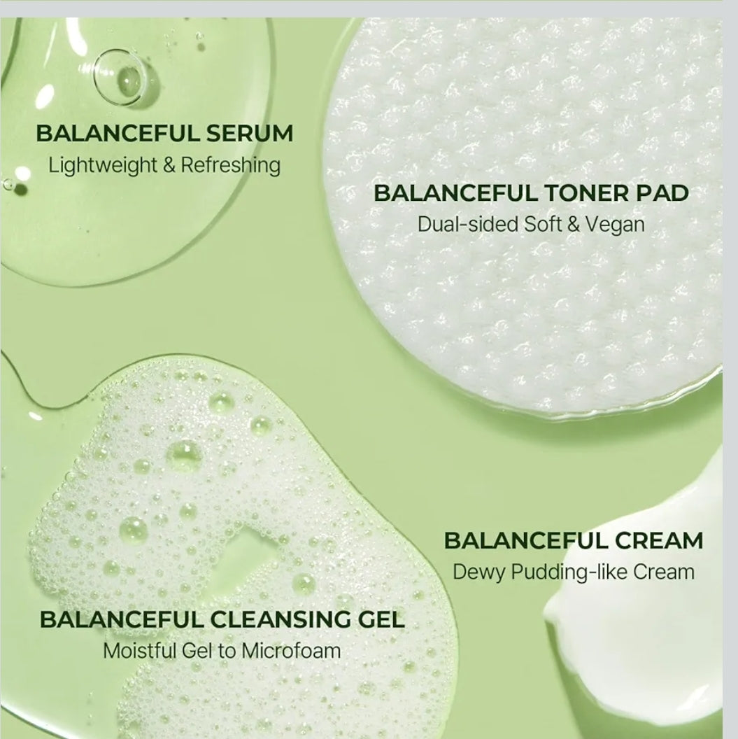 Torriden BalanceFul Cica Trial Kit - Centella Asiatica Extract - Cica Infused Daily Skincare Kit - 4 Step Regimen with Cleansing Gel, Toner Pad, Serum, and Cream - 4 Piece Set