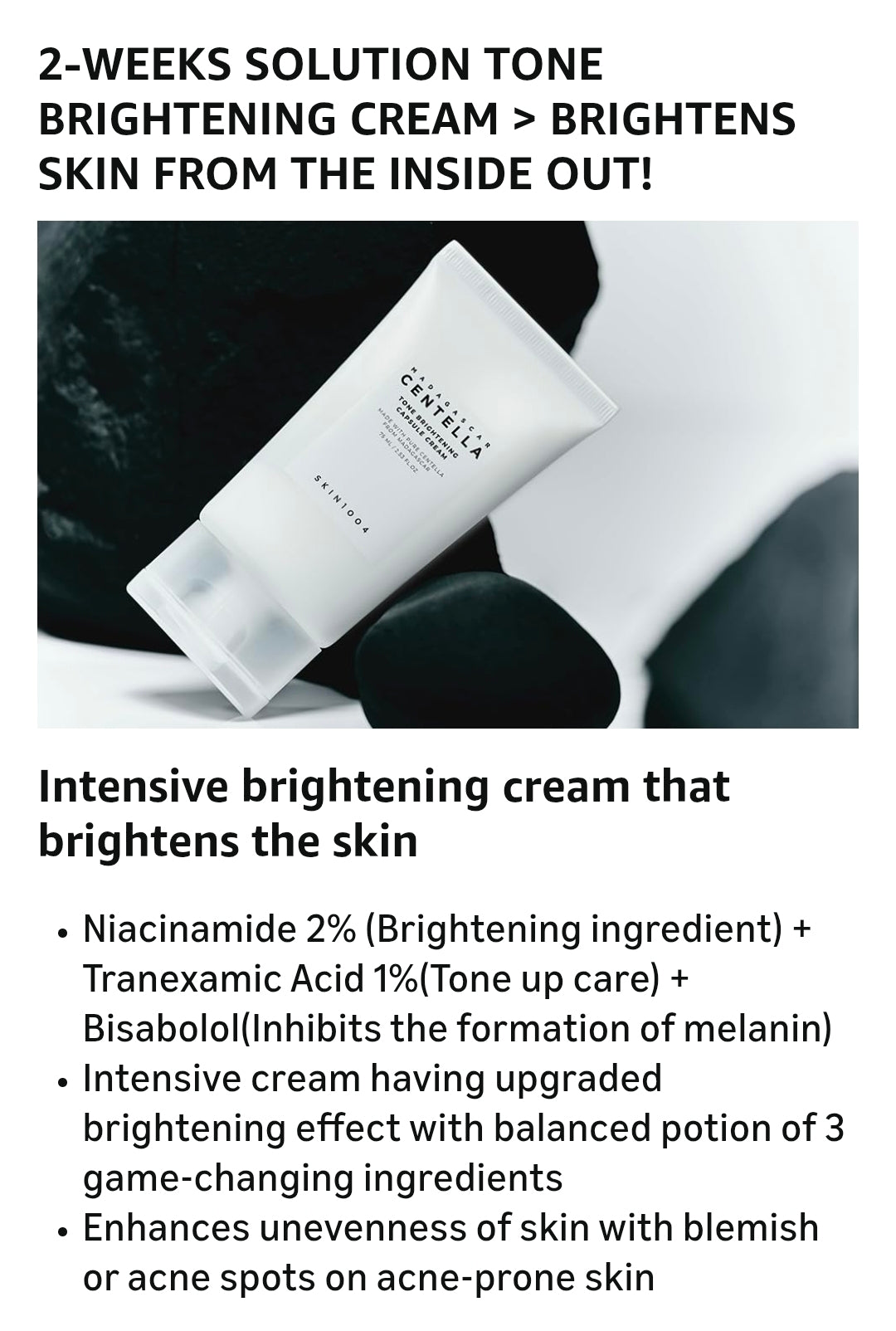 SKIN1004 Madagascar Centella Tone Brightening Capsule Cream - Non-sticky Hydrating Brightening