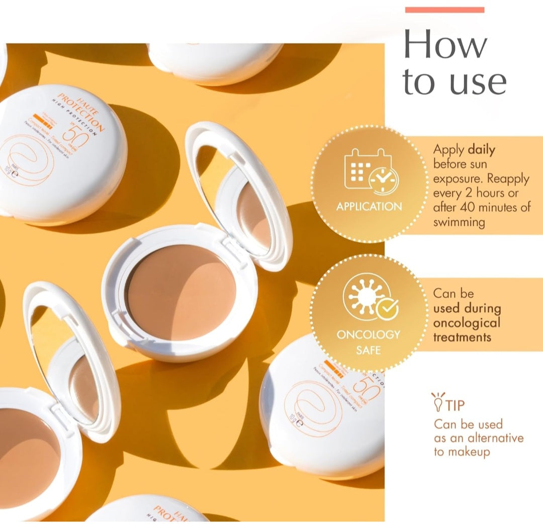Avene High Protection Tinted Compact, Broad Spectrum SPF 50+ - Honey