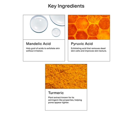 CLEARSTEM CLEARITY Serum - Blackhead Dissolver, Mandelic Acid , Vitamin C, Turmeric, Collagen Boost, Gluten Free, No Hormone Disruptors