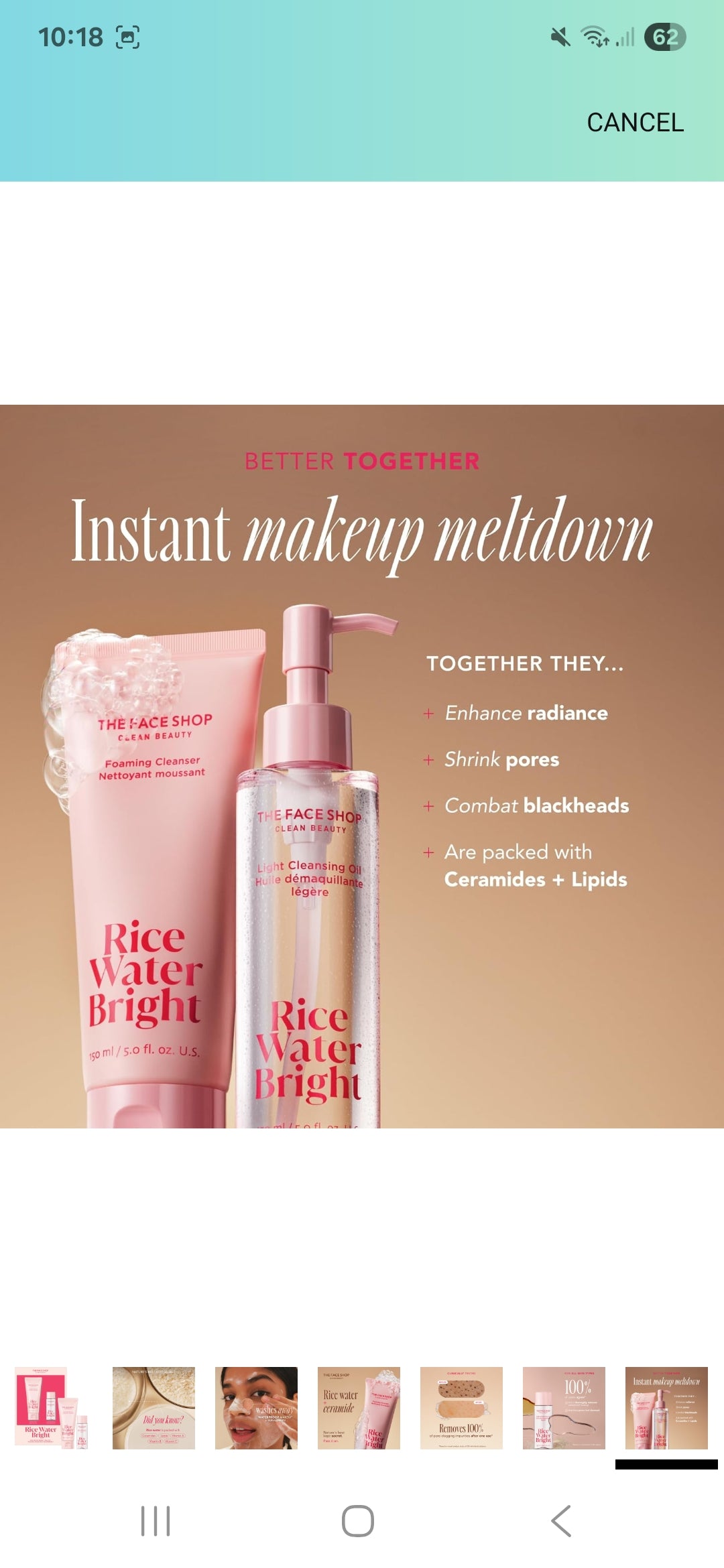The Face Shop Rice Water Bright Trial Set - Travel Size Foaming Cleanser & Cleansing Oil, Gentle Face Cleanser & Pore Control, Moisturizing Makeup Remover