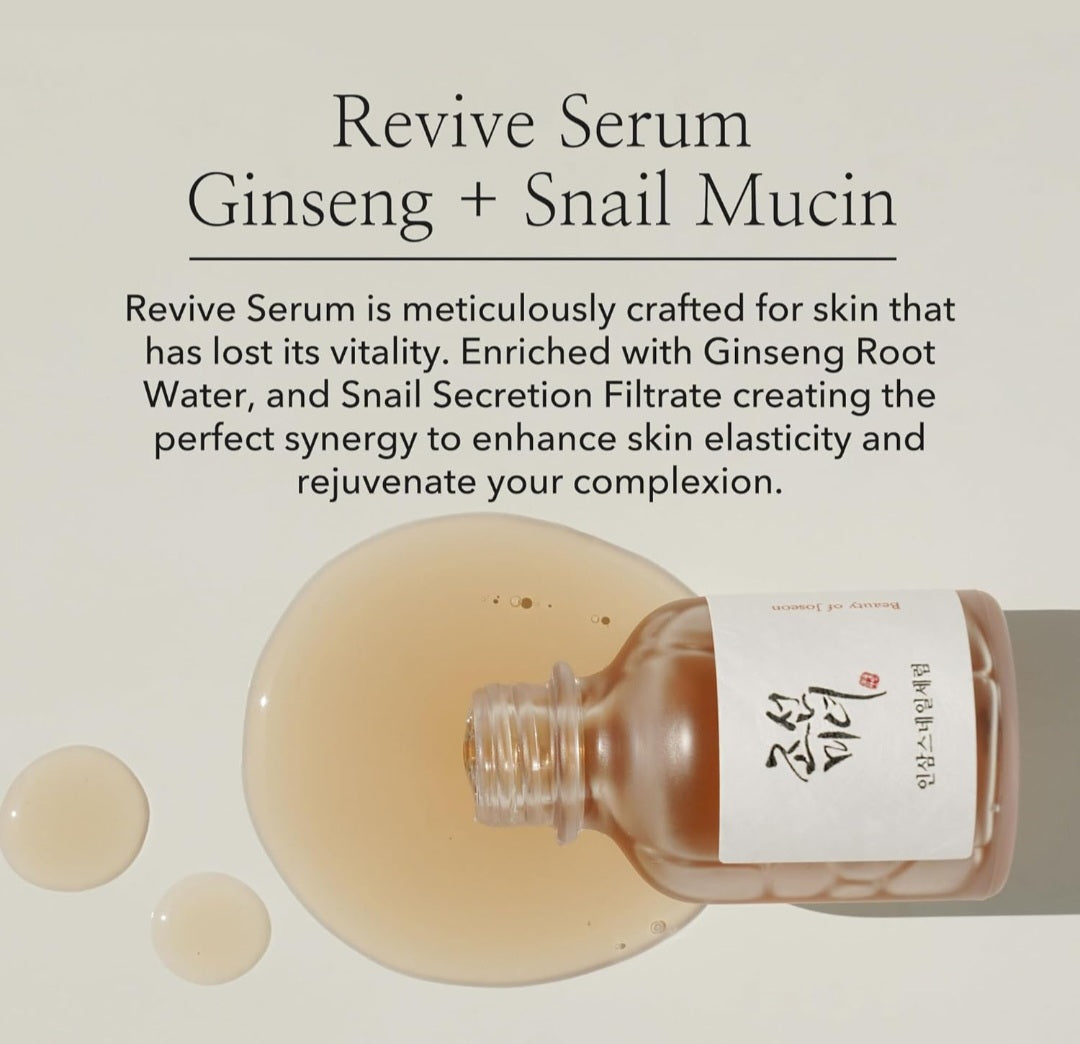 Suero revitalizante Beauty of Joseon: Suero reafirmante de mucina de caracol con ginseng y mucina de caracol