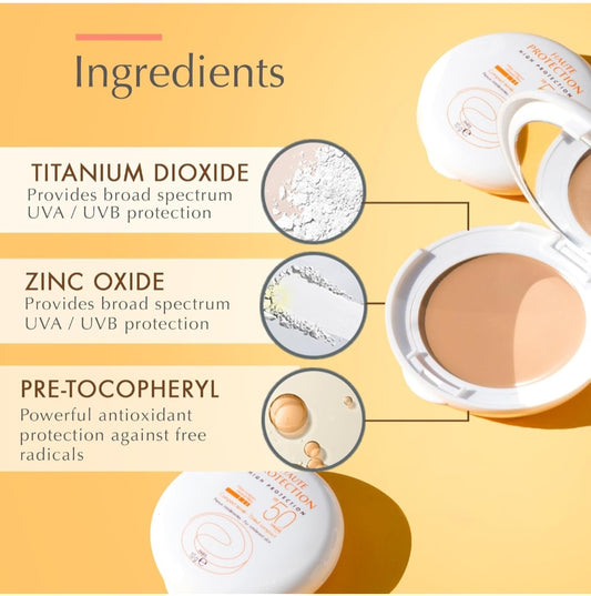 Avene High Protection Tinted Compact, Broad Spectrum SPF 50+ - Honey