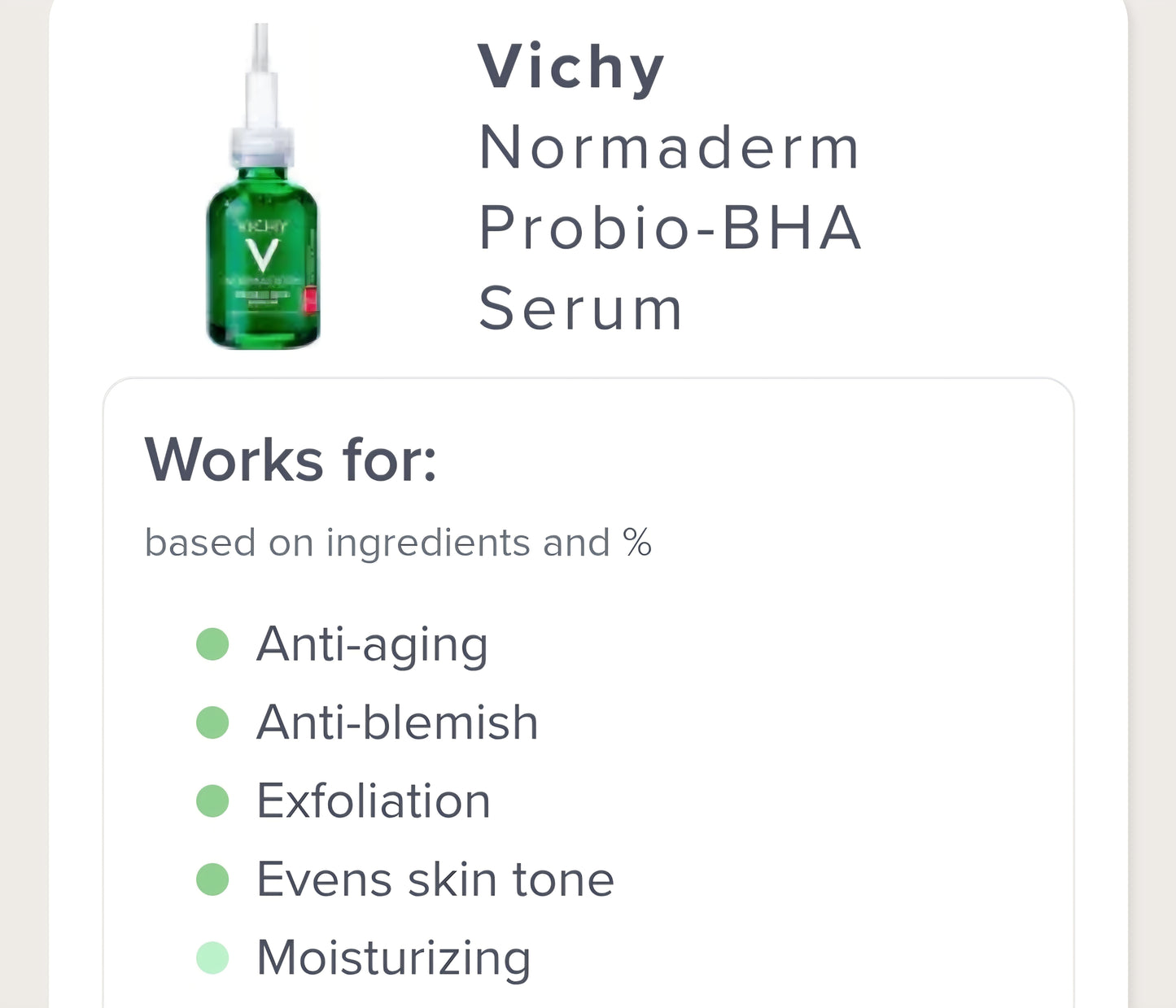 Suero exfoliante Vichy Normaderm BHA