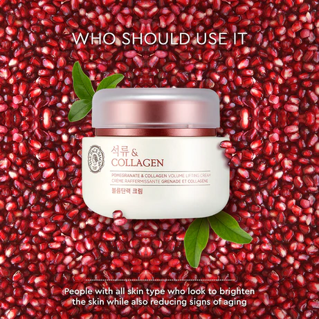 The Face Shop Pomegranate & Collagen Volume Lifting Cream - Lifting and Volumizing, Reduced Wrinkles, Brighter Skin