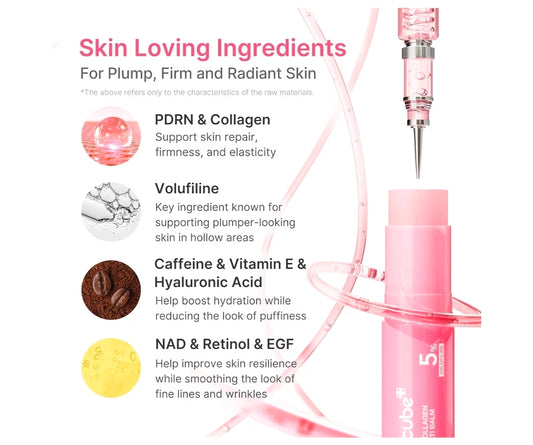 medicube PDRN Pink Collagen Volume Multi Balm Stick - Volufiline, PDRN, NAD, Collagen, Balm for Under-Eyes, Neck, Forehead, Smile Lines, Lips, Plumping, Radiance