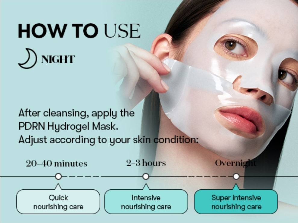 VT COSMETICS PDRN Hydrogel Mask - Intensive Nourishing & Rejuvenating Overnight Mask, Skin Repair, Elasticity Boost, Hydrating & Plumping