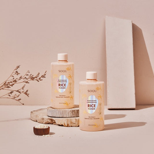 SOQU Moisturizing & Brightening Rice Toner - Helps to even out skin texture while providing brightness and rich hydration to the skin