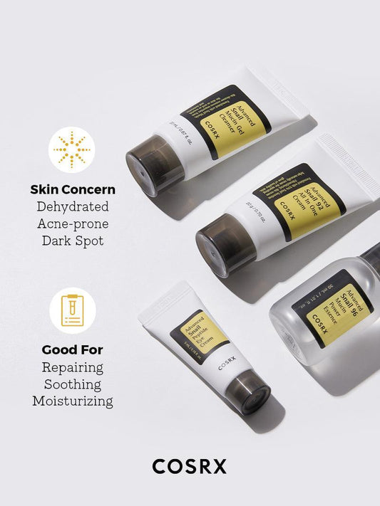 COSRX All About Snail Kit - 4-Step Set - Skincare essentials with snail mucin for repairing, moisturizing & soothing + 1 COSRX Advanced Snail Mucin Mask - 5 Piece Set