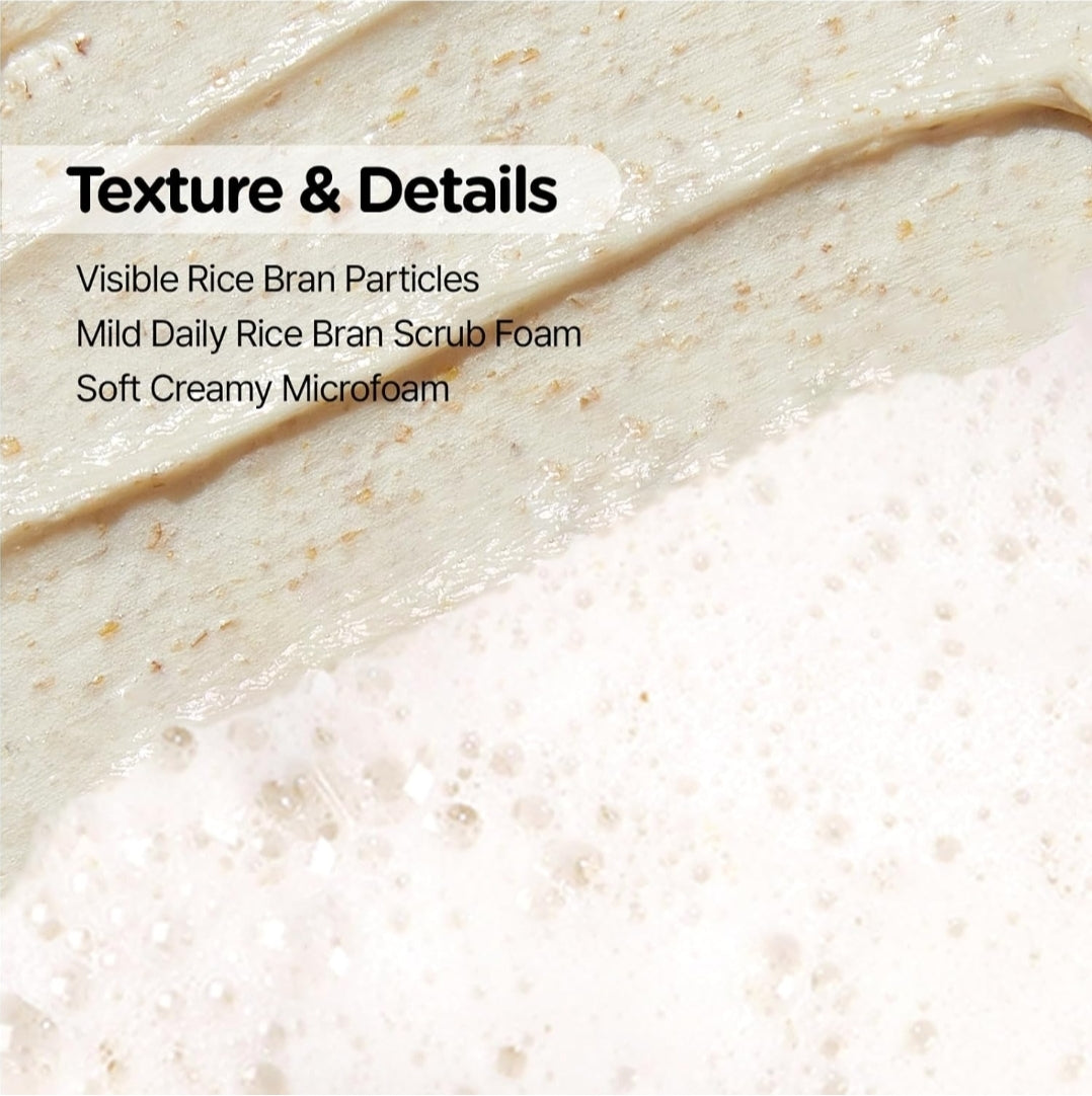 MIDHA Rice Bran Scrub Foam - Deep Cleansing, Pore Purifying & Gentle Exfoliating