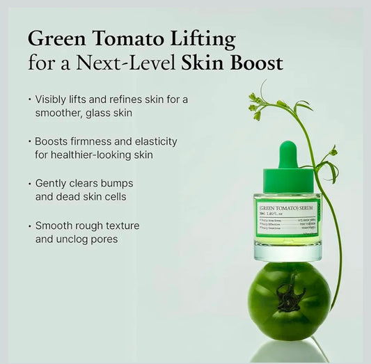FULLY Green Tomato Serum - Pore Tightening with 67% Green Tomato Extract, Vit C and PHA, Elasticity Boosting and Skin Moisturization, Fragrance Free, Vegan