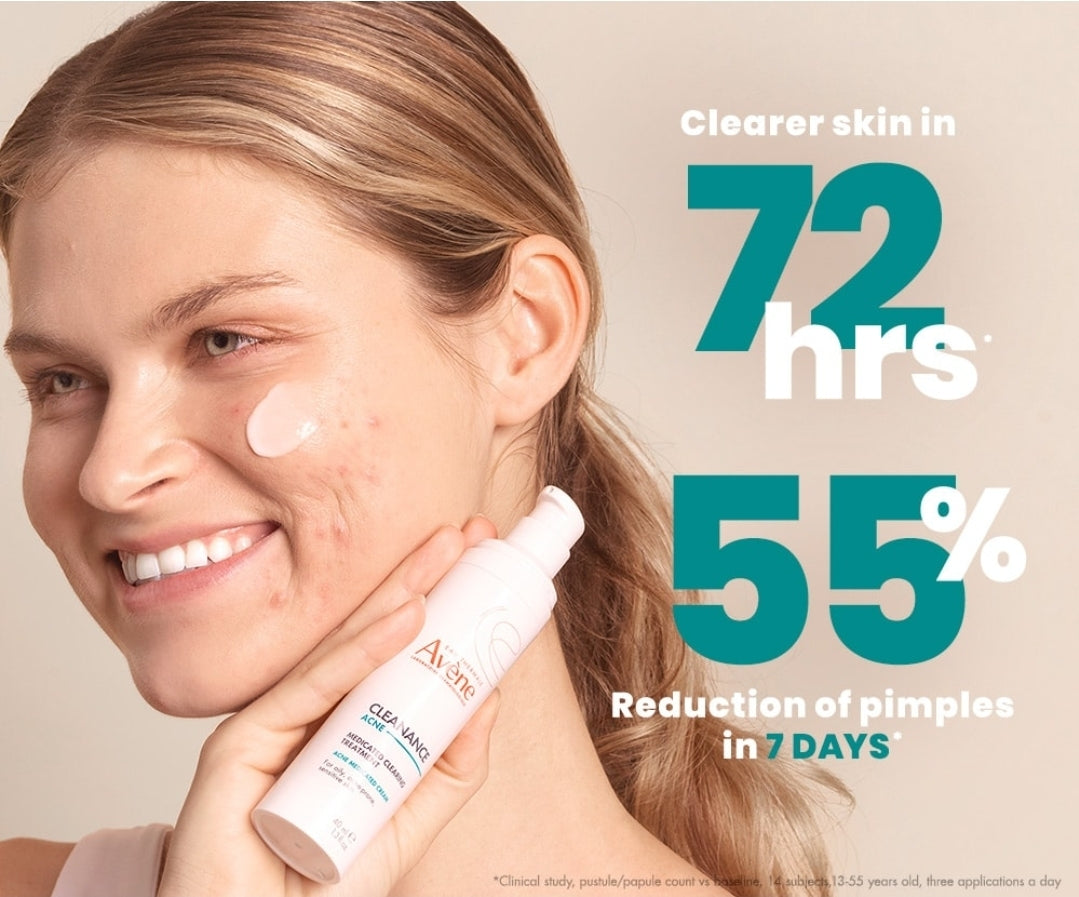 Avene Cleanance ACNE Medicated Clearing Treatment Cream - Treats and clear blackheads, whiteheads and acne blemishes for a healthy, balanced skin microbiome