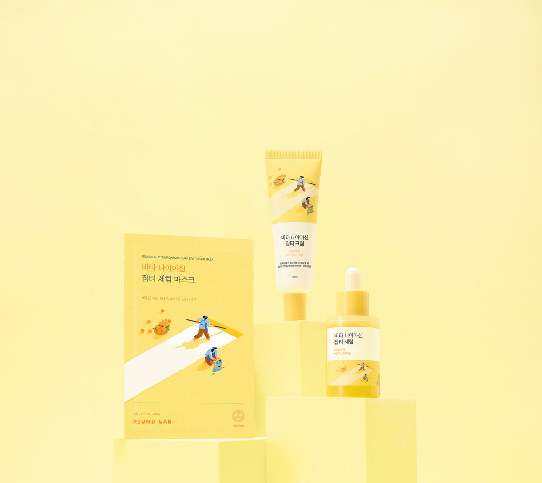Mascarilla de suero para manchas oscuras Round Lab Vita Niacinamide - 1 mascarilla