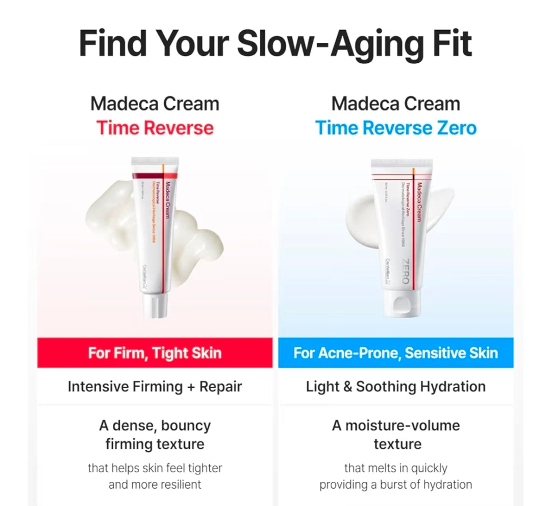 CENTELLIAN 24 Madeca Cream Time Reverse Zero - Anti-Aging Face Moisturizer, Korean Face Cream with Centella Asiatica & TECA, Firming, Wrinkle Care, Barrier Repair for Sensitive & Oily Skin