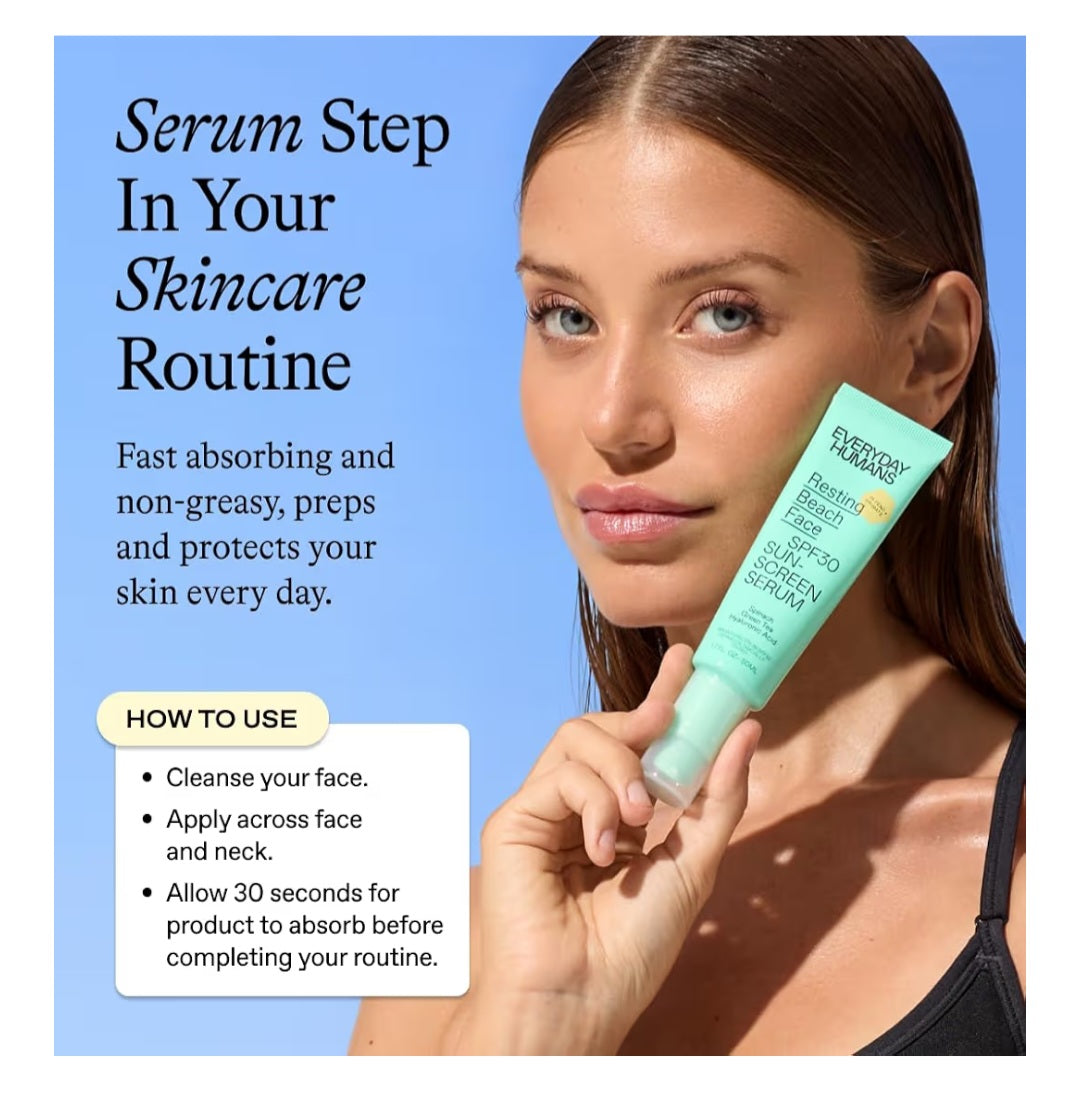 Suero protector solar facial FPS 30 Resting Beach Face de Everyday Humans