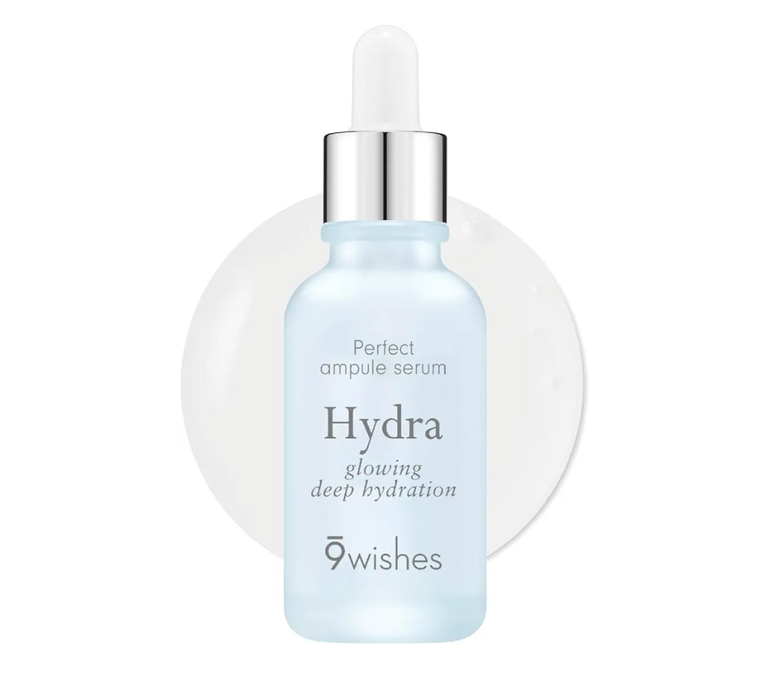 9 Wishes Hydra Glowing Deep Hydration Ampoule – Award-Winning Hydrating Serum for Face with Hyaluronic Acid Coconut Water, Long-Lasting Moisture