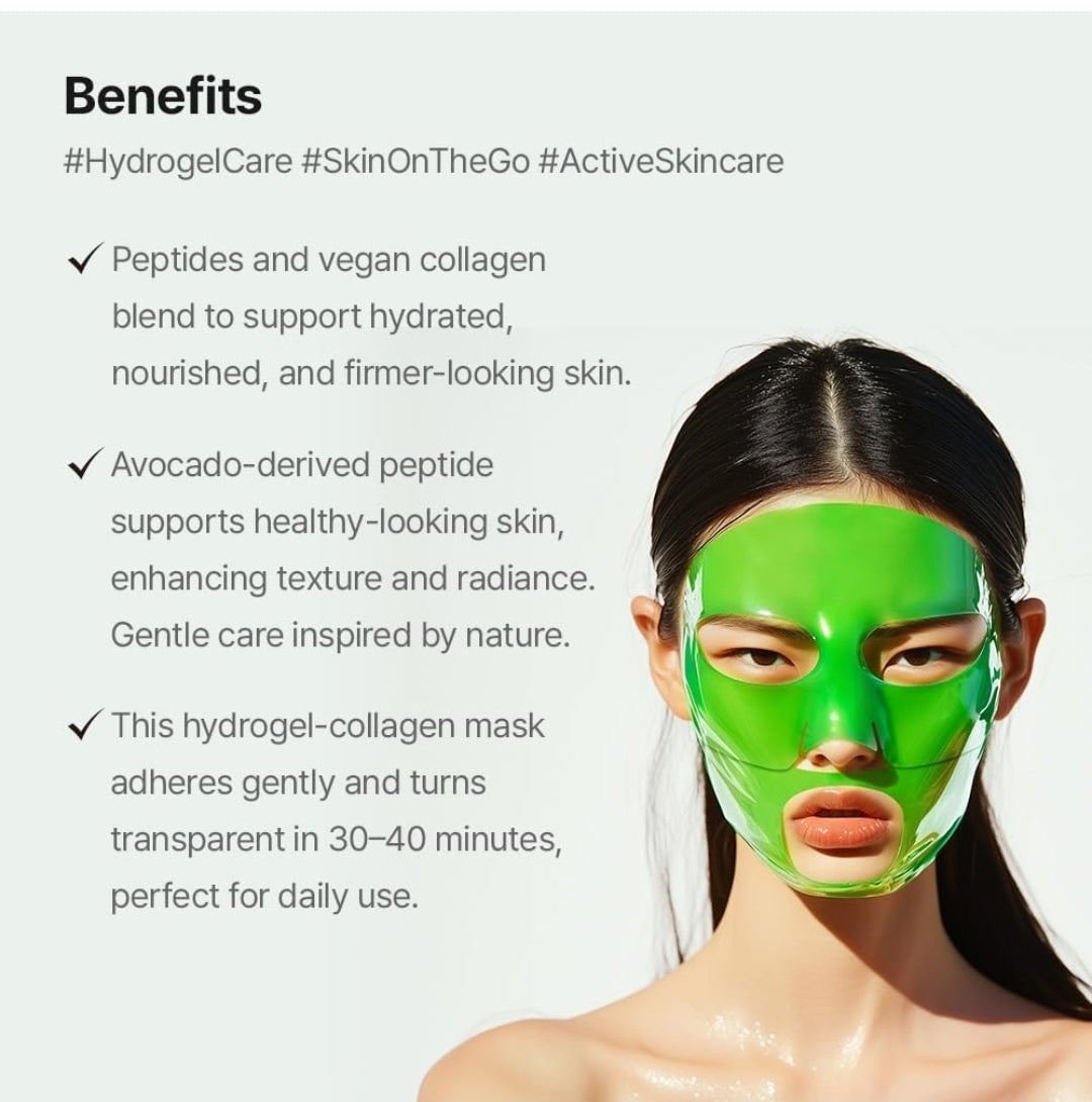 Mascarilla de hidrogel rellenadora MDP+ PEPTIDE 9 que brilla en la oscuridad: hidratante, con colágeno para elasticidad, minimiza los poros y rellena las arrugas (1 mascarilla)