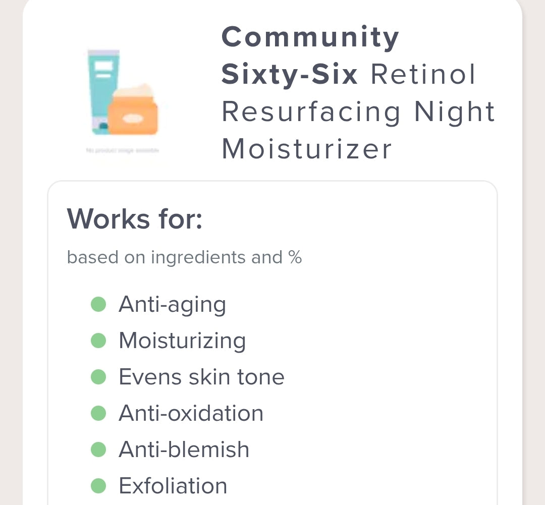 Hidratante de noche renovador con retinol Community Sixty-Six