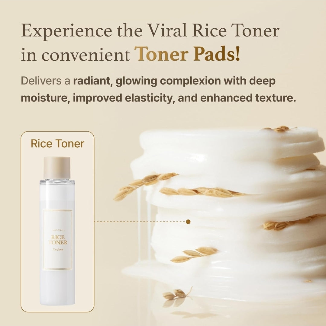 I'm From Rice Toner Pads - 60 Triple Layered - Revitalization, Hydrating, Radiance
