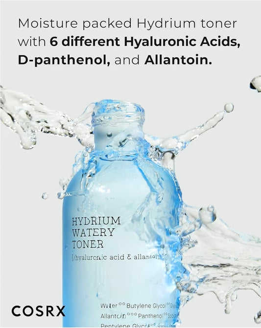COSRX Hydrium Watery Toner - Hyaluronic Acid, Allantoin, Repairs and cools down the skin, Panthenol, for Sensitive Skin 5 oz