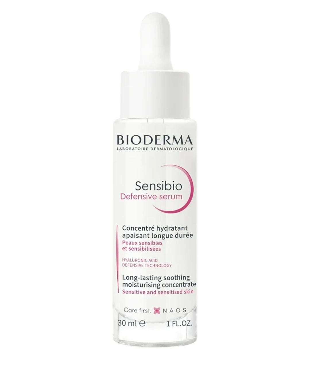 Bioderma Sensibio Defensive Serum - Concentrado hidratante calmante para piel sensible, reduce arrugas y líneas finas, previene el envejecimiento prematuro