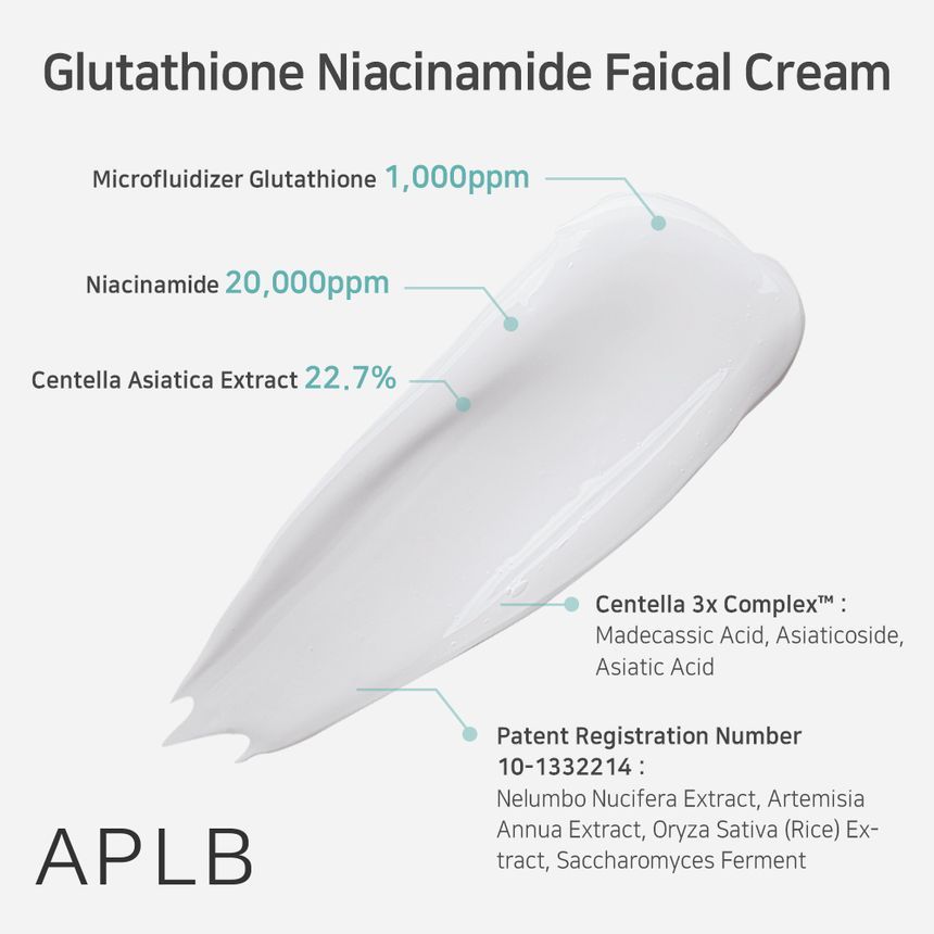 Crema facial de glutatión y niacinamida APLB