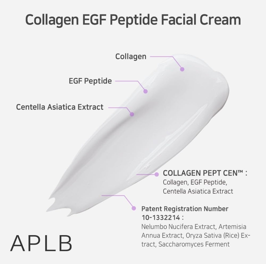 APLB Collagen EGF Peptide Facial Cream - Collagen Peptide Centella - Anti-Aging, moisture, elasticity promotes a healthier complexion