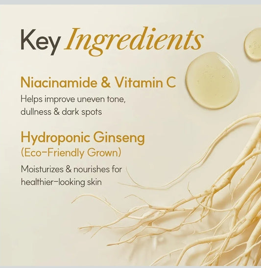 The Face Shop Ginseng Glow Essence Toner - Improves Skin Elasticity, Glowy Finish, for Dull & Dry Skin, with Korean Ginseng, Anti Aging