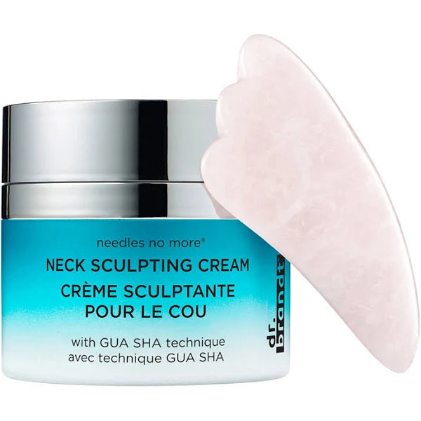 Crema reafirmante para el cuello Dr. Brandt + Gua Sha: crema antiedad para el cuello con Gua Sha, resultados comprobados.