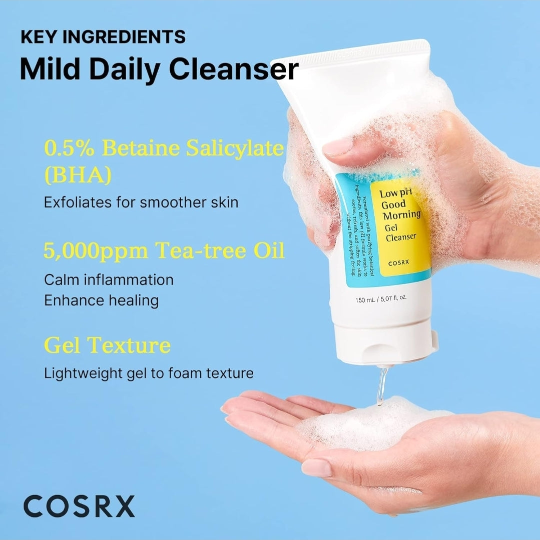 COSRX Low pH Good Morning Gel Face Cleanser BHA - Removes impurities strengthening your skin barrier